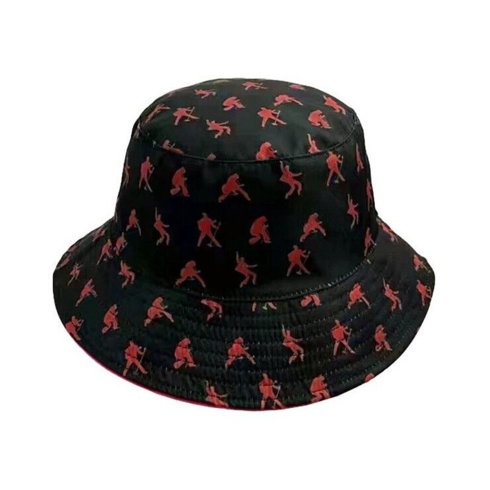 New Red Elvis Presley Reversible Bucket Hat Adult Sun Summer One Size NIP Guitar - Picture 2 of 3